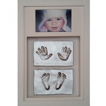 OPT32 - Contemporary 16x10'' Double Frame - 4 Raised Impressions - 2 Hands & 2 Feet - About 175