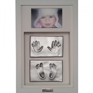 OPT35 - Classic 16x10'' Double Frame - 4 Clay Impressions - Hands And Feet - About 145