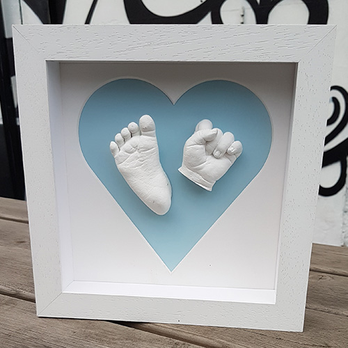 Baby Hand Foot Moulding Kit & Wooden Box Frame, Baby's 3D Casts