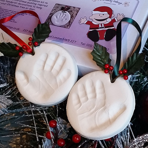 Christmas decoration clay handprint kit