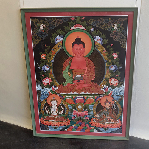 Budda print in green scooped frame for Haku restaurant in Tuffnel Park