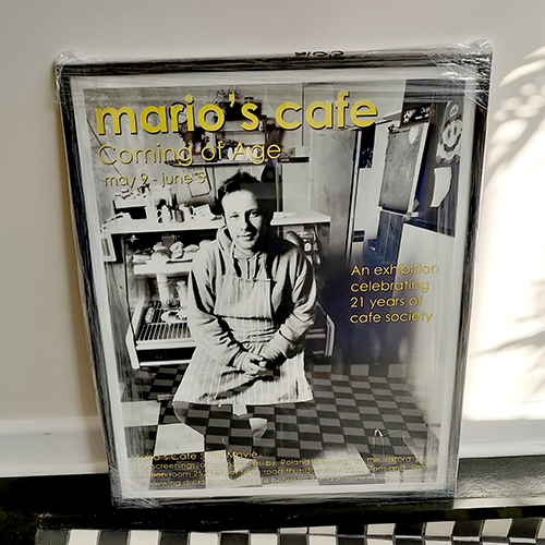 Mario's Cafe, Kelly Street, NW5 print in matt black frame