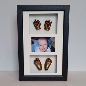Luxury Hardwood 16x10'' Triple Photo Frame Baby Casting Kit