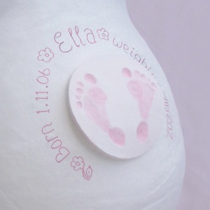 Deluxe Baby Footprints Belly Casting Combo (Kit & Decor Pack)