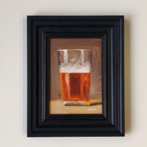 Paul Strydom Framed Original Oil Painting - Beer