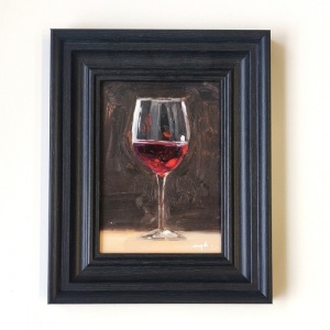 Paul Strydom Framed Original Oil Painting - Red Wine