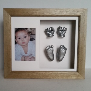 Luxury Hardwood 12x10'' Double Photo Frame Baby Casting Kit