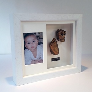 Luxury Hardwood 12x10'' Double Photo Frame Baby Casting Kit