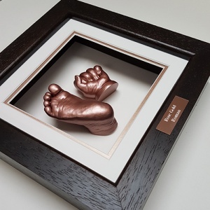 Rose Gold Luxury Hardwood 8x8'' Square Frame Baby Casting Kit